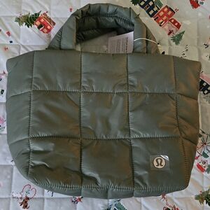 Lululemon Athletica Olive Quilted Grid Tote Mini